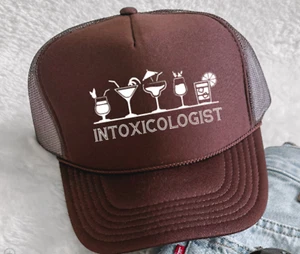 Intoxicologist, Bartender, Brown, Men's and Women's Otto Brand Trucker Hat - Picture 1 of 5