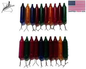 20x BARE Colors Mini Bulbs 2.5 Volt 0.425 Watt Christmas Tree Lights Replacement - Picture 1 of 9