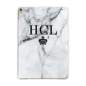 Personalised Marble Initials Crown Monogram Apple iPad Case for iPad Pro Air Min