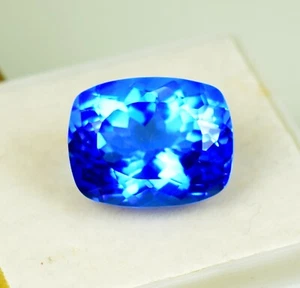 6.55 Ct Natural Indigolite Tourmaline Loose Cushion Cut Gemstone GIE Certified - Picture 1 of 6