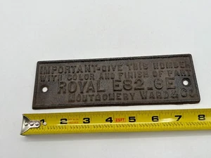 Vintage Montgomery Ward & Co Give This Number Advertising Cast Iron Sign - Picture 1 of 6