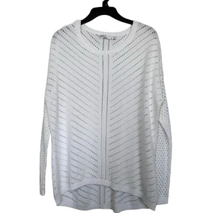 Prana Women’s Sz S Parker White Open Knit Sweater - Picture 1 of 7