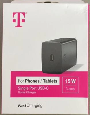 Adaptador doméstico T-Mobile único USB C - negro Foto 1 de 3