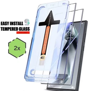 2x Samsung Galaxy S24 Ultra Anbringhilfe + Display Panzerfolie Easy Install Kit - Picture 1 of 11