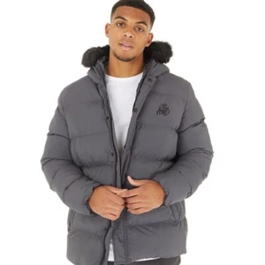 Chaqueta Parka Kings Will Dream Para Hombres Dice Puffer Gris Asfalto Nueva Talla XL Con Capucha - Imagen 1 de 3