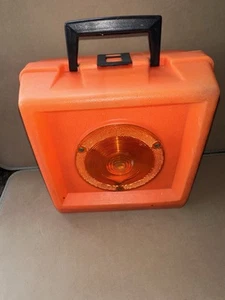 Vintage Auto Car Orange Plastic Storage Box Flashing Safety Light 10" x 10” x 6” - Picture 1 of 8