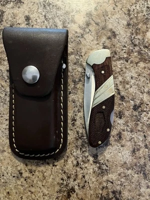 NAVAJA DE BOLSILLO PLEGABLE OLD TIMER 31OT (1) HOJA DE BLOQUEO CON FUNDA DE CUERO Foto 1 de 4