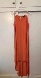 Vestido BCBG Maxazria Naranja Midi Asimétrico Sin Mangas Mujer Talla S - Imagen 1 de 4