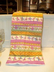 Fabric-cotton-vintage Blank Quilting PINK BUTTERFLY STRIPE PRINT 2 YD #3441 - Picture 1 of 1