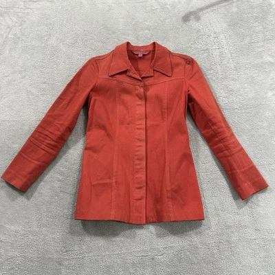 Chaqueta Denim Express Botón Manga Larga Mujer 3/4 Roja Western Vintage Y2K Foto 1 de 4