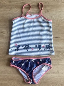 FAT FACE Girls Swim Tankini Set StarFish and shells pattern aged 8-9yrs - Picture 1 of 4