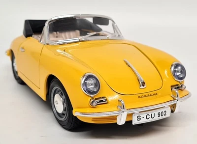 Burago 1/18 Porsche 356B Cabriolet 1961 amarillo diecast modelo coche a escala Foto 1 de 4