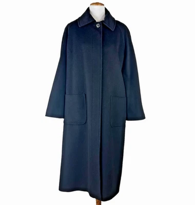 Pendleton Luxury Wool Cashmere Long Winter Overcoat Button Up Black Womens 10 - Image 1 of 4