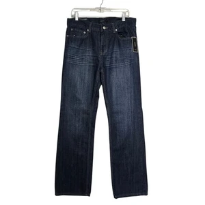 Alfani Jeans Mens Size 32W X 32L Dark Blue Bootcut All Cotton Denim. MSRP $60 - Picture 1 of 3