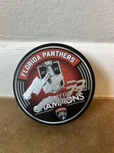 Nikko Mikkola Signed Florida Panthers 2025 Stanley Cup Champions Puck JSA COA - Picture 1 of 2