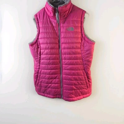 Chaleco acolchado reversible The North Face Girls l rosa y gris talla 18 XL Foto 1 de 4