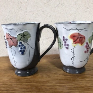 Taza Shimizu Ware Uvas Azul 8cm x 11cm Usada Coleccionable Cerámica - Imagen 1 de 8
