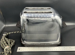Vtg Toastmaster Art-Deco Toaster model 1B8 Stainless 2 Slice 7.5 Foot Cord WORKS - Picture 1 of 10