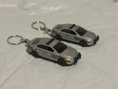 MATCHBOX : FORD POLICE INTERCEPTOR LoT Of 2 Custom Keychain 1:64 Scale LOOSE - Image 1 of 3