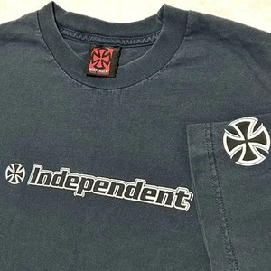 Vintage 90s Independent Truck Company Herren L Faded Skater T-Shirt Double Sided Blue - Bild 1 von 14