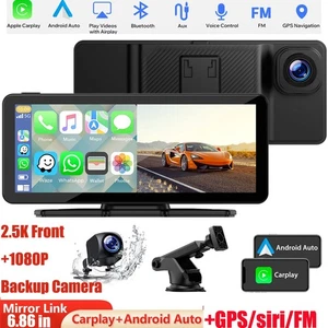 2.5K Dual Dashcam 6.86" Tragbares Autoradio Kabellos Apple CarPlay/Android Auto - Bild 1 von 10