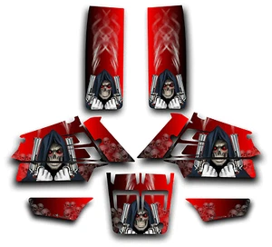 YAMAHA BANSHEE GRAPHICS DECAL KIT GRIM REAPER REVENGE STICKER WRAP RED - Imagen 1 de 1