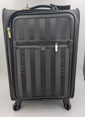 Victoria's Secret Logo Jacquard Stripe Fabric Carry-on Luggage - Never Used NWT - Image 1 of 4
