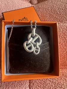 HERMES ICONIC CHAINE D'ANCRE PENDANT NECKLACE 925 STERLING SILVER - Picture 1 of 6