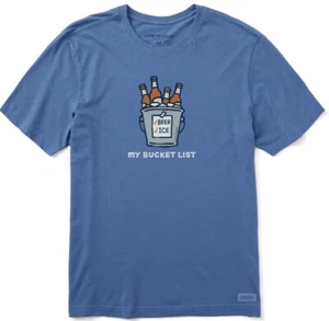 Life is Good. Men's My Bucket List Crusher Tee, Vintage Blue - Picture 1 of 1