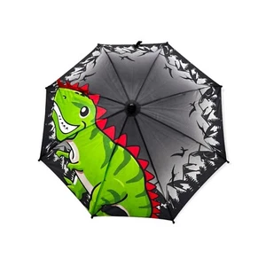 Cartoon Dinosaur Kids Umbrella 21”/53cm, with Clamshell handle Black-Green Color - Picture 1 of 4