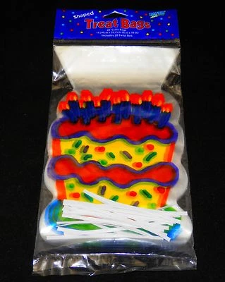 Multi Colors On Birthday Cake Shaped Cello Bags 20 count  - Image 1 of 4