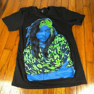 T-shirt concerto Billie Eilish ufficiale 2021 Big Neon Music Band nera taglia S - Foto 1 di 6