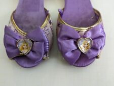 Girls Disney Princess Shoe Size 2/3 Lavender Satin Gold Trim Wedge Rapunzel