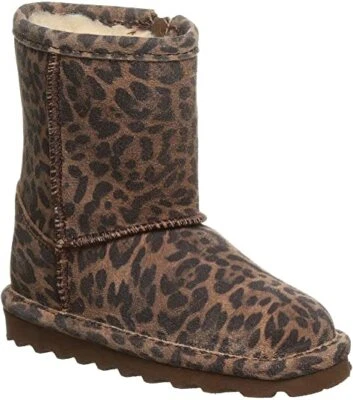 BEARPAW Toddler Elle Exotic (Leopard) Zipper Boot Classic Suede Size- 8 - Image 1 of 2