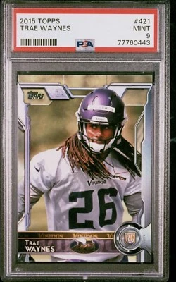 2015 Topps Trae Waynes #421 PSA 9 Minnesota Vikings Rookie Football Card RC - Image 1 of 2