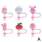 6x Drinking Straw Cover Reusable Silicone Straw Tips Cup Covers Hot P4P1