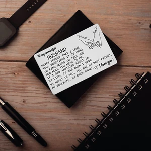 Husband Wallet Card from Wife Anniversary Card for Him Engraved Wallet Insert... - Picture 1 of 7