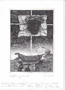 HEINZ PLANK: Neujahrsgraphik P. F. 1985, "Hoffnungssuche" - Picture 1 of 1