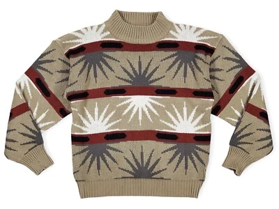 Vintage Ambassador Sunburst Acrylic Sweater Mod XL - Image 1 of 4