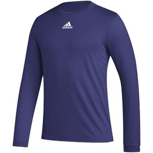Adidas Men's Pregame Badge of Sport Long Sleeve Tee PURPLE | PURPLE | WHITE 2XL