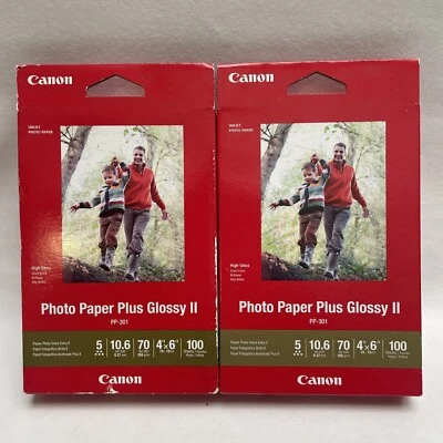Canon Plus Glossy II PP-301 Inkjet Print Photo Paper - 100 Sheets Pack Of 2 - Image 1 of 4