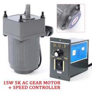 15W AC 110V 5K Gear Motor Electric Motor Variable Speed Controller 270 RPM - Picture 1 of 11
