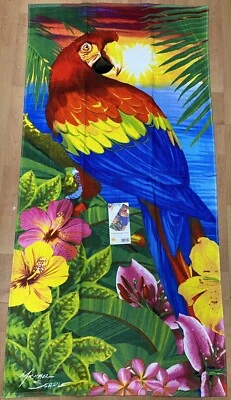 Papagaio Tropical Sunset 60” X 30” Veludo Praia Piscina Lago Oceano Toalha - Imagem 1 de 4