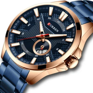 Calendar Male Display Teens Quartz Big Dail Classic Analog Mens Watches Heavy - Picture 1 of 14