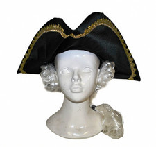 CARNEVALE HALLOWEEN CAPPELLO VENEZIANO CON CODINO BIANCO NOBILE EPOCA