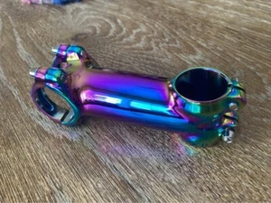 Anodized oil slick stem 90 mm 1 1/8 inch 31.8 +/- 7 degree road mountain bike - Picture 1 of 4