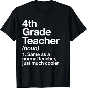 4th Grade Teacher Definition Funny Back To School First Day Gift Unisex T-Shirt - Picture 1 of 3