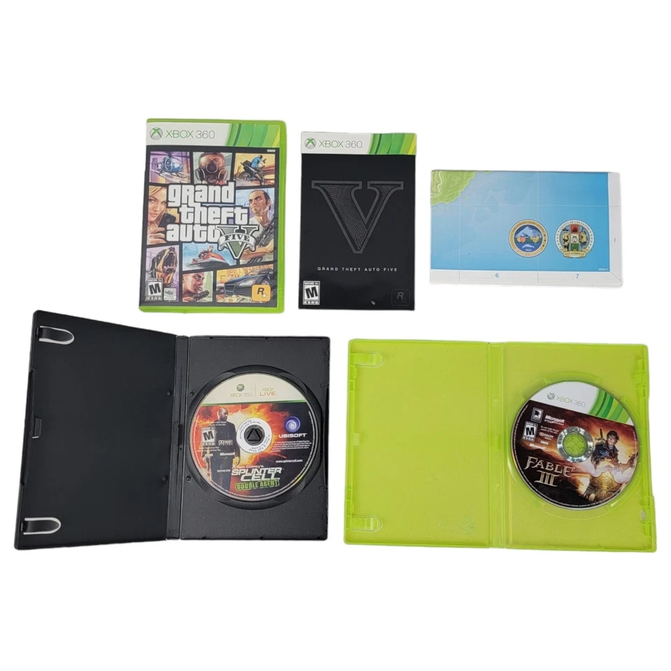 Xbox 360 Game Lot - GTA 5, Fable 3 & Splinter Cell - Image 1 of 4