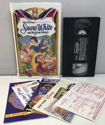 Snow White & the Seven Dwarfs VHS Disney Tape Masterpiece Inserts Nearly New! - Image 1 of 4