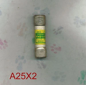 GOULD A25X2-1 SICHERUNG 2 AMP 250 VOLT SCHNELLWIRKENDE SICHERUNG TYP 1 - Bild 1 von 3